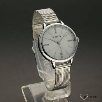 Zegarek damski LORUS Classic RG215QX9 srebrny z cyrkonią. Zegarek damski w srebrnej kolorystyce to nowoczesny model czasomierza przeznaczonego dla kobiet (2).jpg