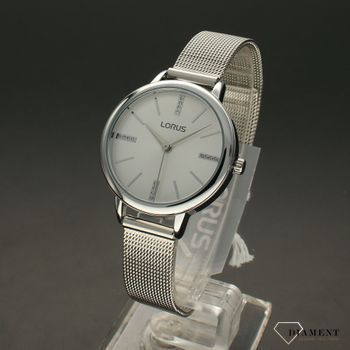 Zegarek damski LORUS Classic RG215QX9 srebrny z cyrkonią. Zegarek damski w srebrnej kolorystyce to nowoczesny model czasomierza przeznaczonego dla kobiet (3).jpg