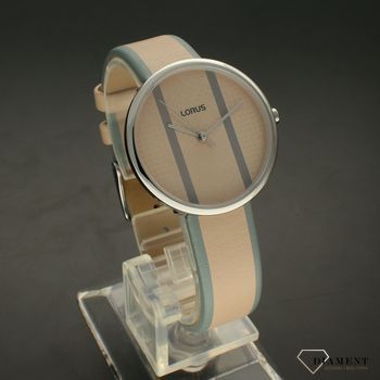 Zegarek damski na pasku Lorus 'Szary beż' RG221RX9 na skórzanym pasku w kolorze beżowo- szarym (1).jpg