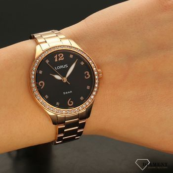 Zegarek damski Lorus RG232TX9 to model na bransolecie w kolorze różowego złota (5).jpg