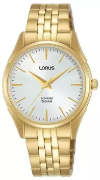 Zegarek dasmki złoty Lorus na bransolecie z szafirowym szkłem RG252TX9.webp