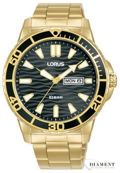 Zegarek męski Lorus na złotej bransolecie RH362AX9 falowana tarcz. Zegarek lorus dla mężczyzny. Złoty zegarek dla mężczyzny. Pomysł na prezent. Męskie zegarki w dobrej cenie. Darmowa dostawa..jpg