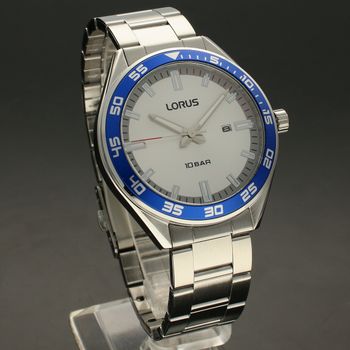 Zegarek ⌚ męski na bransolecie Lorus RH939NX9 ze srebrną tarczą i niebieskim bezelem RH939NX9 (2).jpg