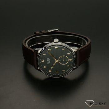 Zegarek męski LORUS Classic Brązowy pasek RN459AX9. Mechanizm japoński mieści się w okrągłej stalowej, wytrzymałej kopercie. Zegarek męski Lorus ze złotymi cyframi arabskimi (4).jpg