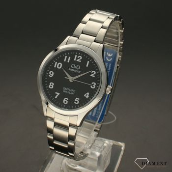 Zegarek damski na bransolecie stalowej z czarną tarczą i białymi cyframi QQ S279-205 ⌚ Zegarki damskie z bransoletą (2).jpg
