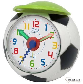 Budzik dziecięcy w kształcie piłki JVD Zielona piłka SR819.2. Prezent dla małego piłkarza  ✓Budziki ✓Zegarki budziki.jpg
