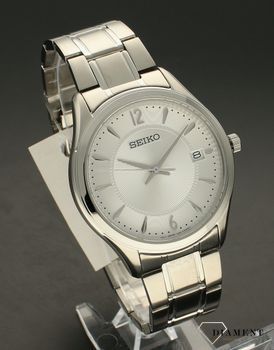 Zegarek męski Seiko Classic SUR417P1 to zegarek kwarcowy, zasilany za pomocą baterii. Zegarek męski Seiko na srebrnej bransolecie. Zegarek bardzo wyraźny. Zegarek elegancki idealny na prezent (3).jpg