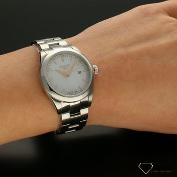 Zegarek damski na bransolecie marki Tissot T-My Lady  T132.010.11.111.00 w zestawie z dodatkowym paskiem w kolorze perłowym i zapięciem motylkowym.  (5).jpg