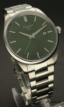 Zegarek męski Tissot PR 100 na bransolecie z zielona tarczą T150.410.11.091.00.  Zegarek męski Tissot. Męski zegarek szwajcarski Tissot. Zegarek męski z zielona tarczą na bransolecie. Męski zegarek Tissot z k (1).jpg