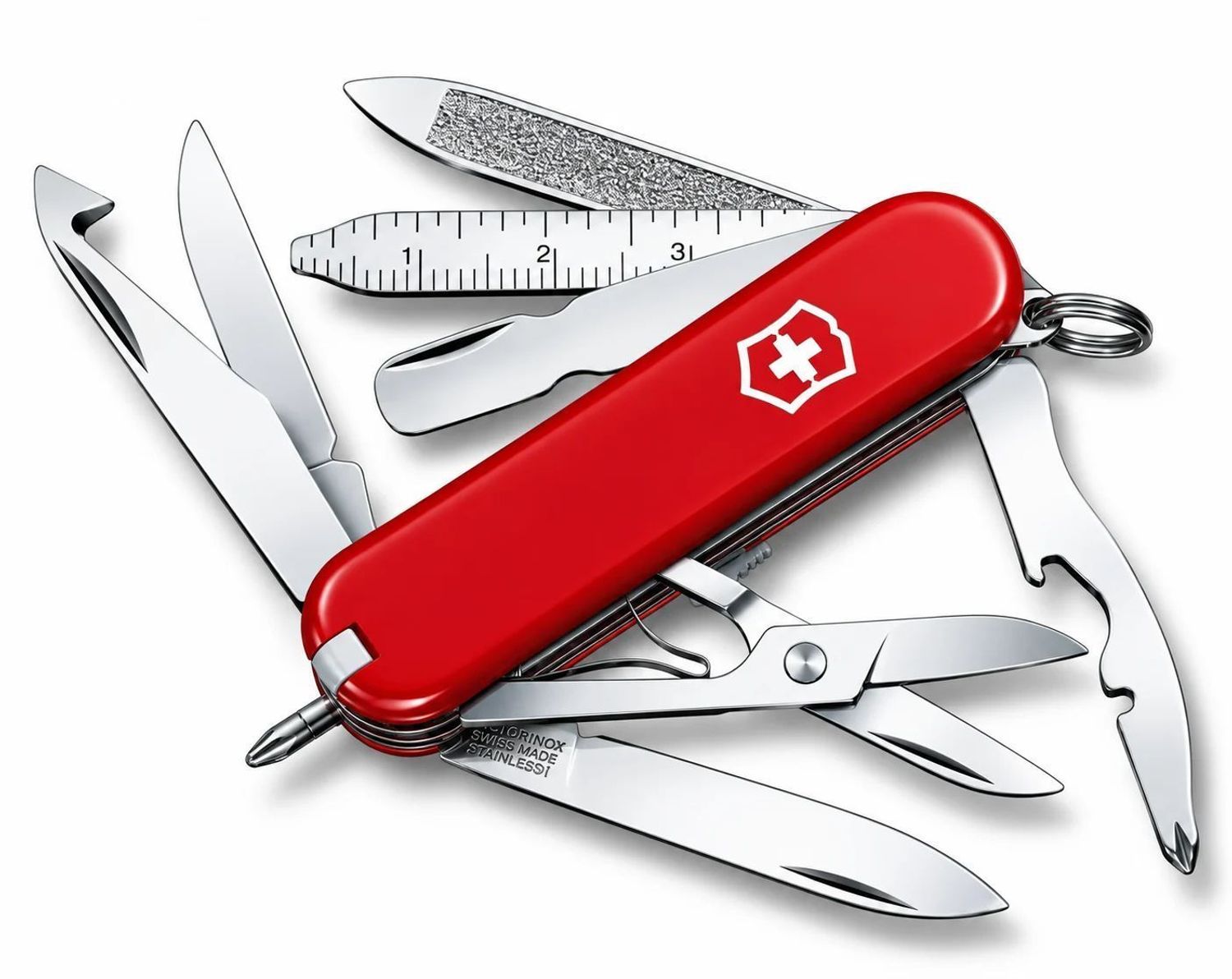 Scyzoryk Victorinox Mini Champ 0.6385 czerwony – 18 funkcji, nożyczki i długopis (4).jpg