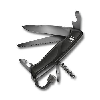 Scyzoryk wielofunkcyjny Victorinox RangerGrip 55 Onyx Black 0.9563.C31P.Ten elegancki scyzoryk łączy wyjątkową funkcjonalność i poradzi sobie z każdym zadaniem polegającym na cięciu, z siłą i charyzmą. Monochromatyczny scyzoryk w kolorze czarny.jpg