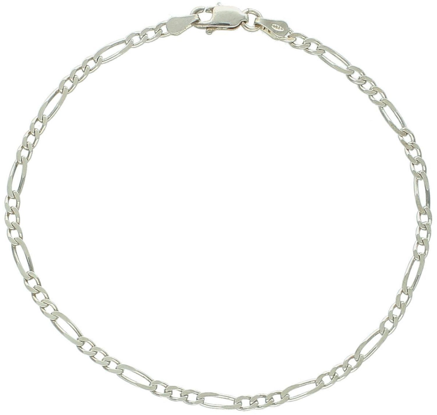 Bransoletka Figaro z srebra próby 925 o długości 22 cm, szerokości 2 mm i wadze 2,76 g. Zapięcie na karabińczyk, uniwersalny design idealny na prezent.1.jpg