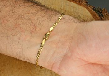 Złota bransoletka męska 585 Figaro 22 cm – klasyczna biżuteria męska zapięcie.jpg