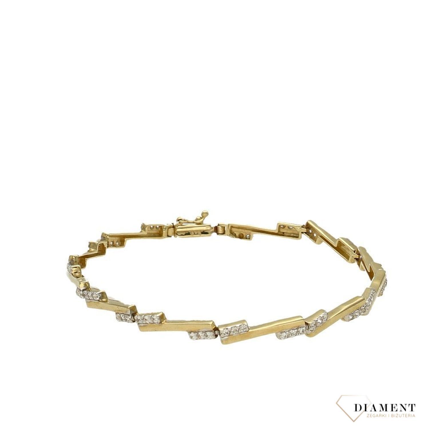 Złota bransoletka z cyrkonią. Złote Bransoletki Damskie w Sklepie z Biżuterią zegarki-diament.pl to idealny pomysł na prezent dla kobiety.Dla wyjątkowych kobiet.061.jpg