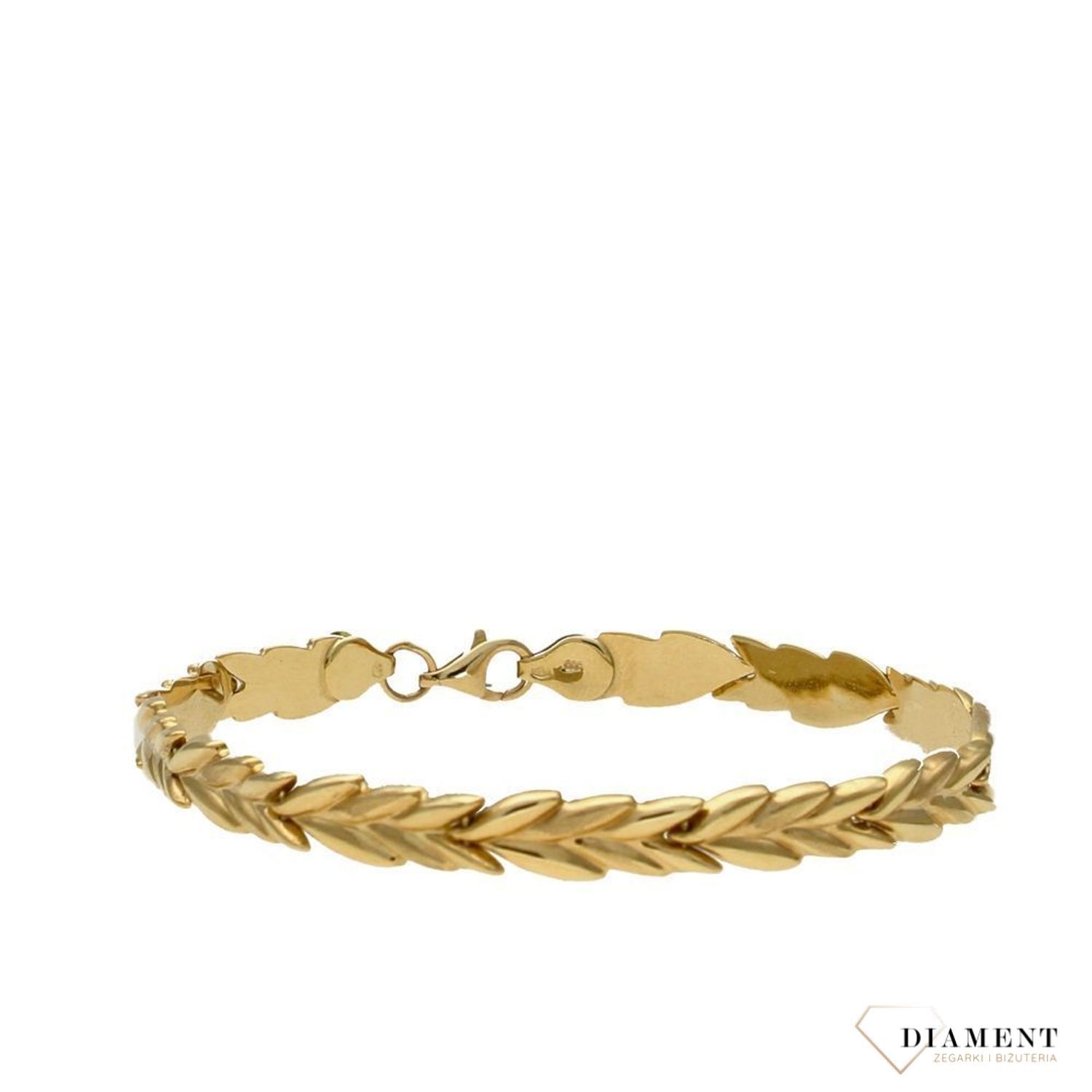 Złota bransoletka liście. Wyjątkowy wzór dla każdej kobiety. Złote Bransoletki Damskie w Sklepie z Biżuterią zegarki-diament.pl to idealny pomysł na prezent dla kobiety..jpg