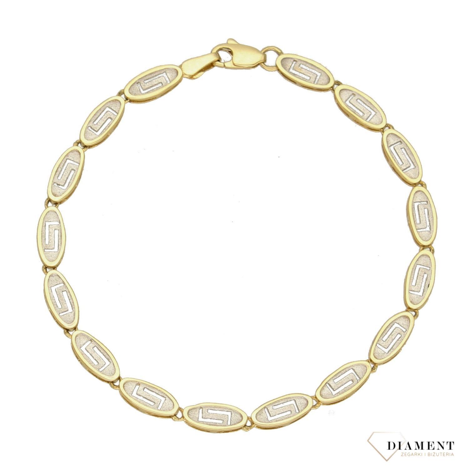 Złota bransoletka damska  585 białe i żółte złoto 000000-116.jpg