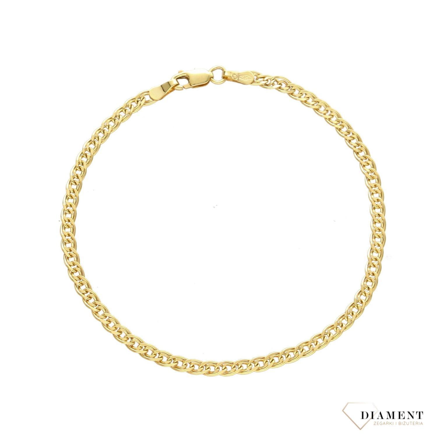 Złota bransoletka została wykonana z najwyższej jakości złota próby 585. Złoty dodatek, który będzie pasował do większości stylizacji i tworzył modny set.  (1).jpg
