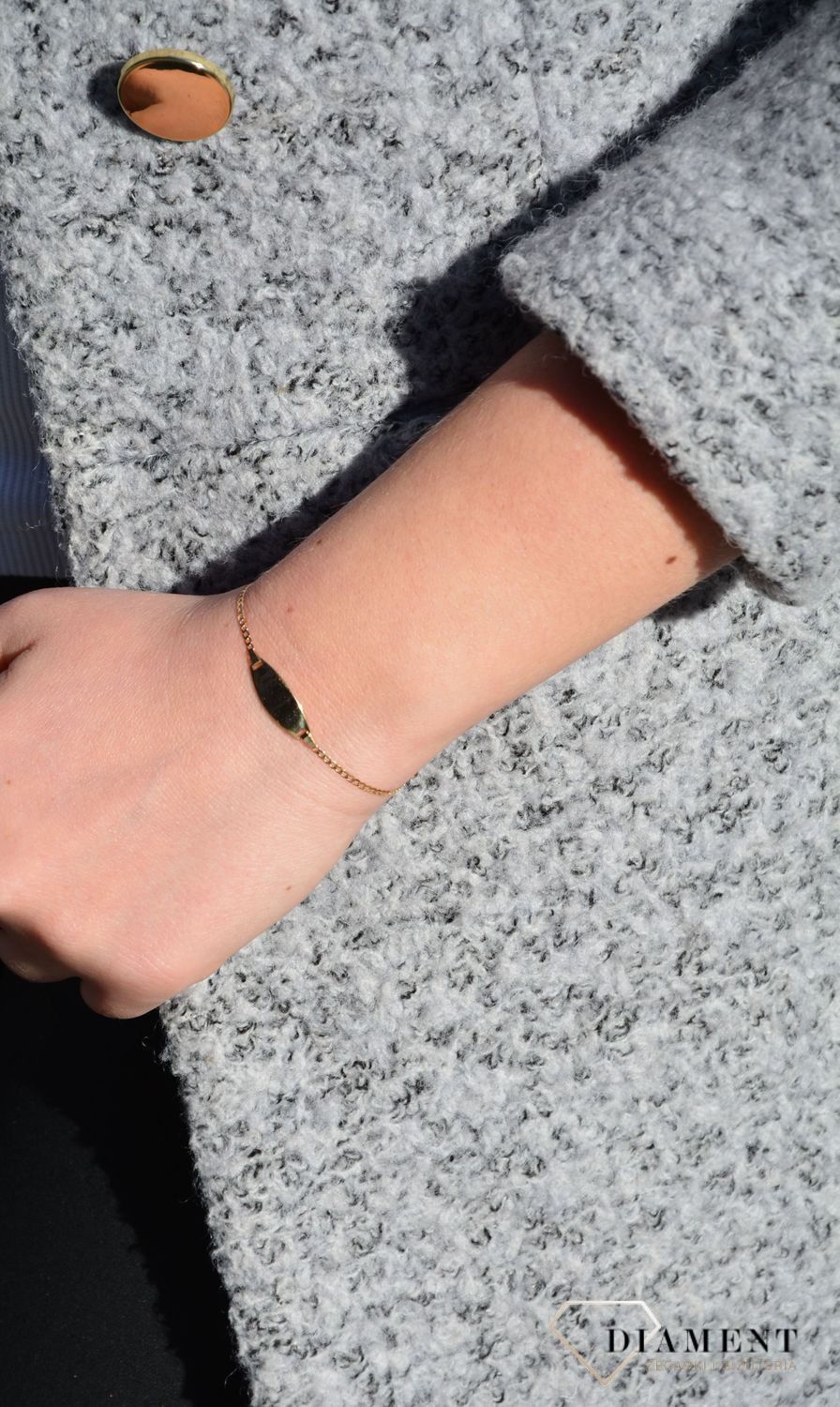 Złota Bransoletka blaszka. Bransoletka złota. Delikatne bransoletki dla dzieci. Złote Bransoletki Dziecięce w Sklepie z Biżuterią zegarki-diament.pl to idealny pomysł na prezent. 1.jpg