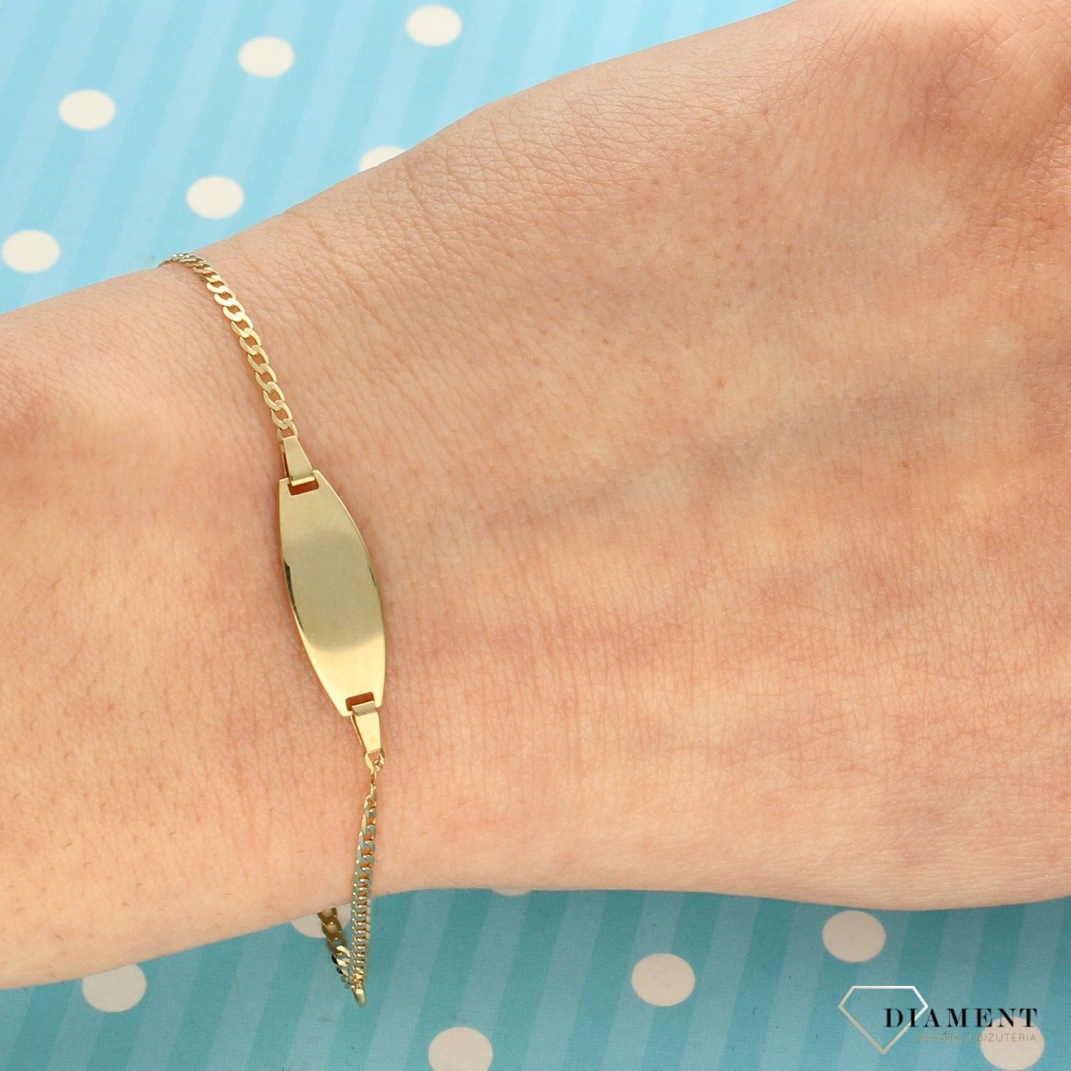 Złota Bransoletka blaszka. Bransoletka złota. Delikatne bransoletki dla dzieci. Złote Bransoletki Dziecięce w Sklepie z Biżuterią zegarki-diament.pl to idealny pomysł na prezent. 1.jpg