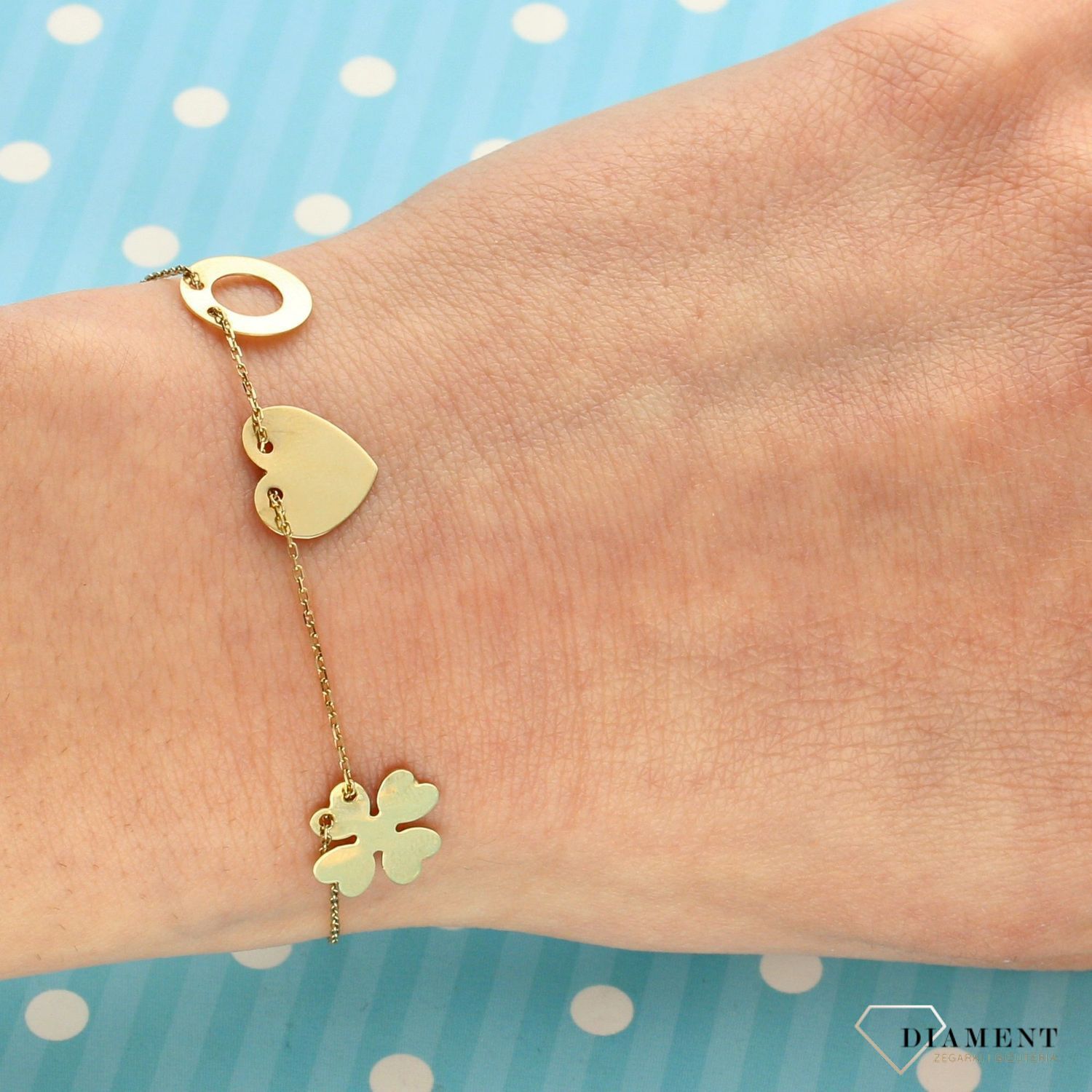 Złota bransoletka. Delikatne bransoletki dla kobiet. Złote Bransoletki Damskie w Sklepie z Biżuterią zegarki-diament.pl to idealny pomysł na prezent dla kobiety.1.jpg