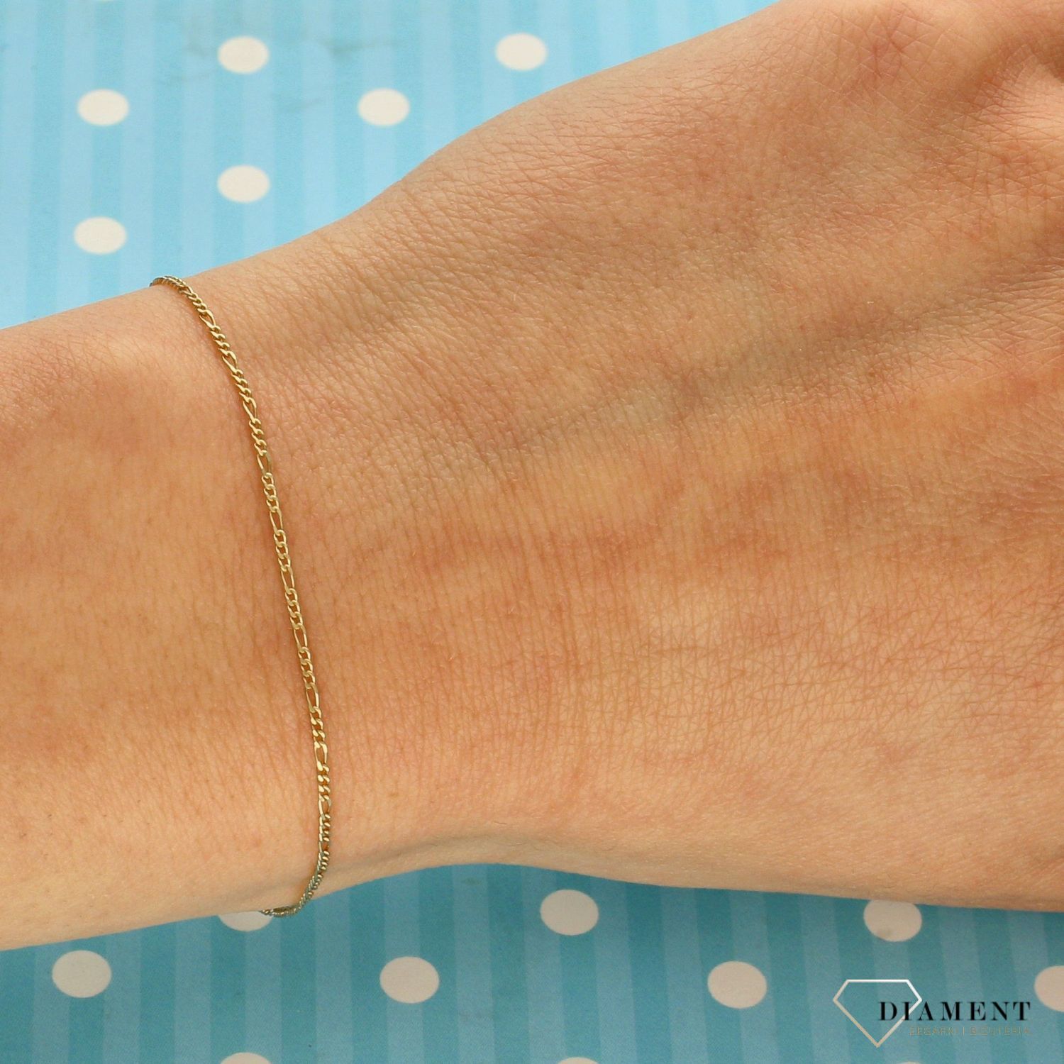 Złota bransoletka 333 damska figaro  (2).jpg