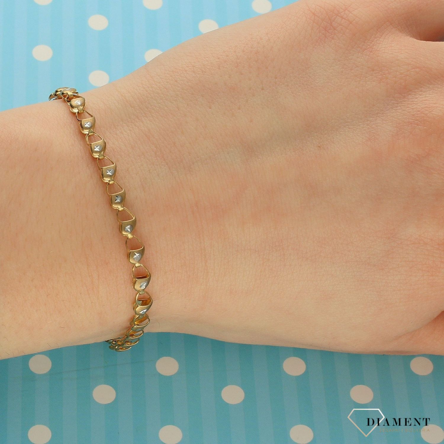 Złota bransoletka próby 333 serduszka 000000-192.jpg