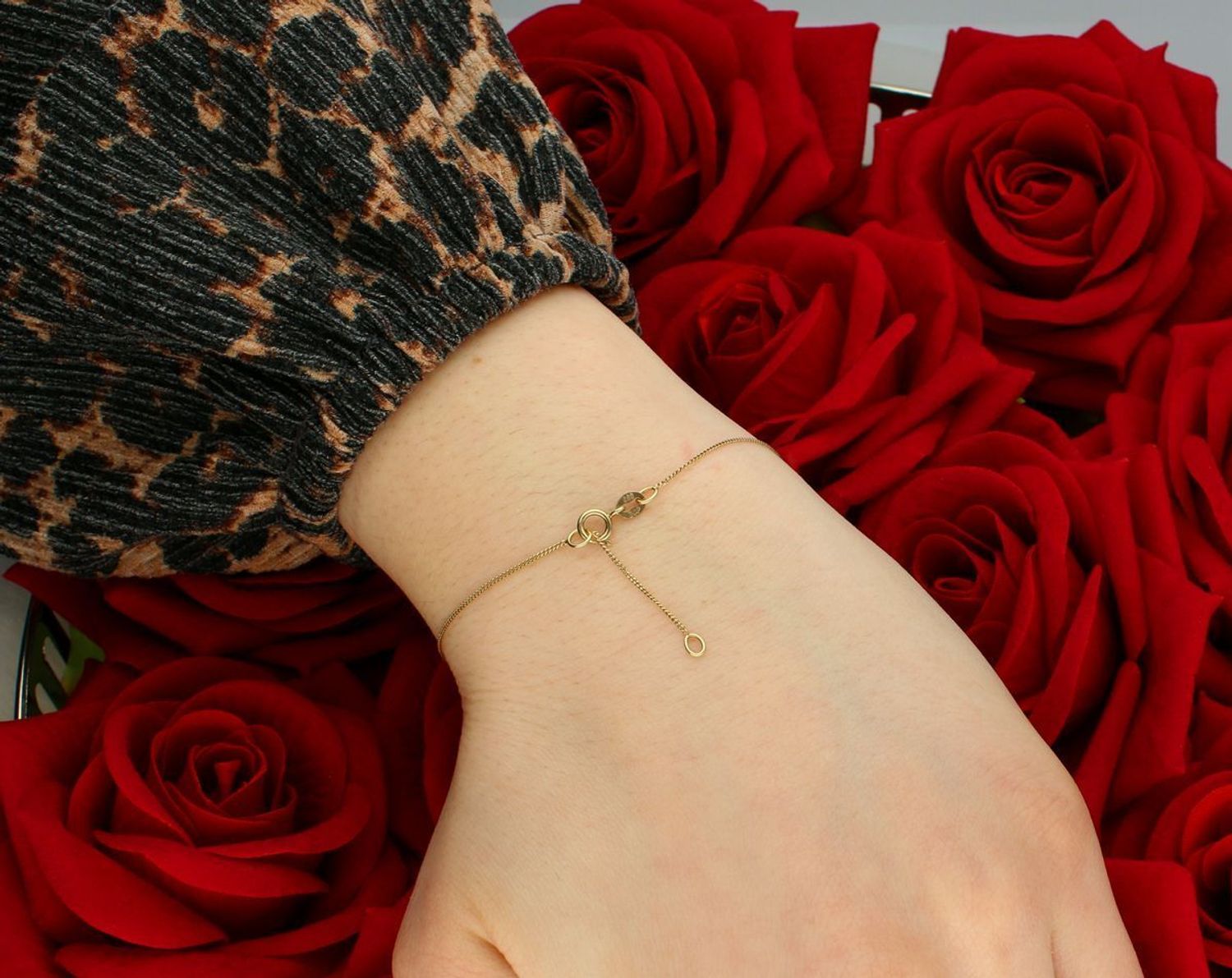 Złota bransoletka damska 333 Delikatna pancerka Au 333.jpg