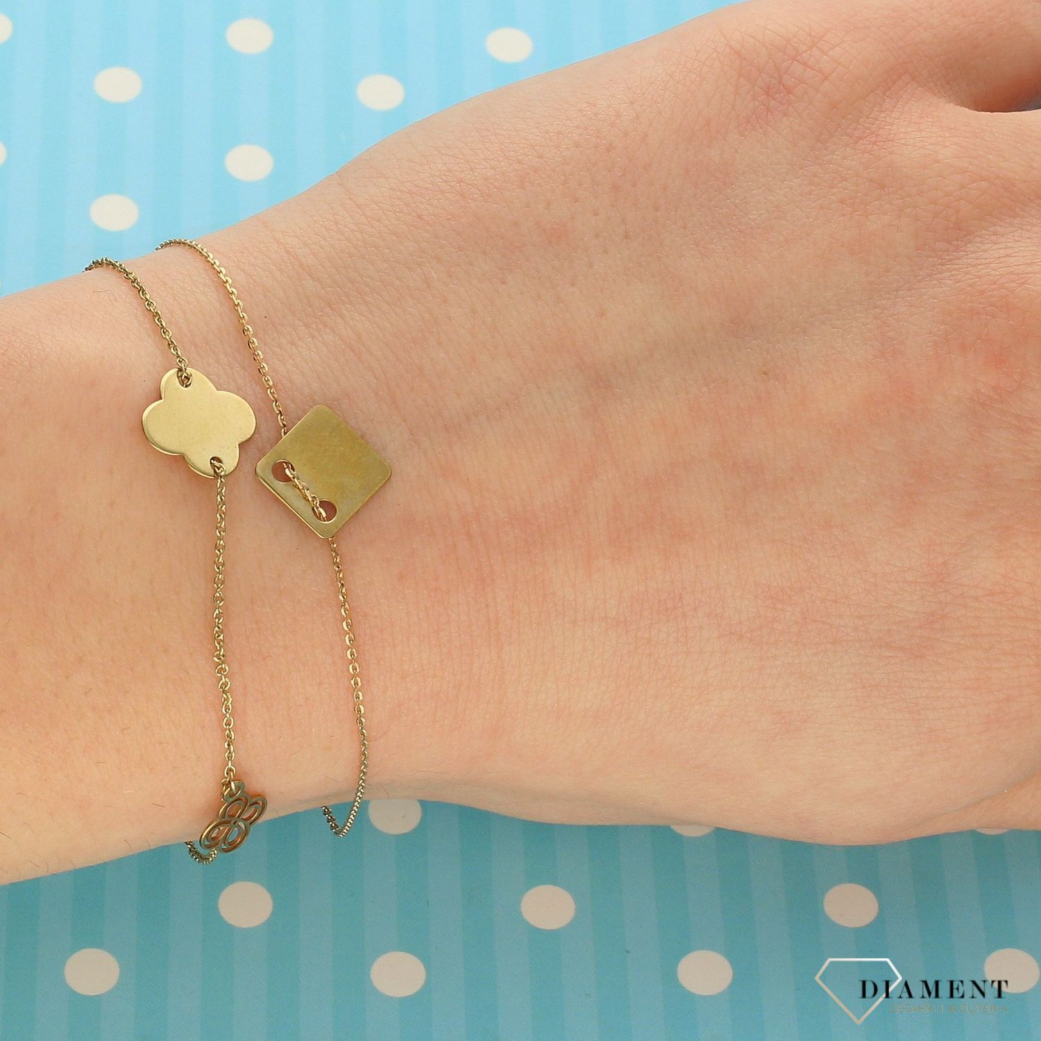 Złota bransoletka próby 333 blaszka w kształcie kwadratu 000000-203.jpg