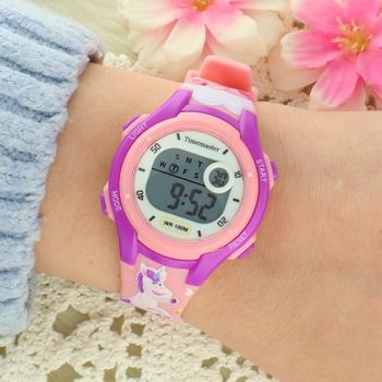 Zegarek dziecięcy Timemaster 007-51 jednorożce różowy – cyfrowy LCD, 10 ATM, alarm, stoper (2).jpg