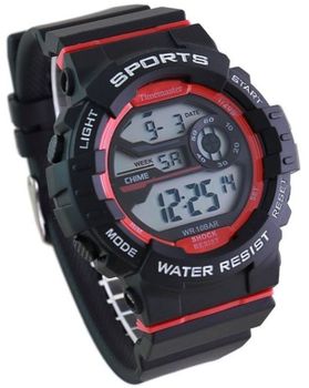 Timemaster Sports 008-10 – dziecięcy zegarek sportowy LCD 10 ATM, czarno-czerwony.jpg