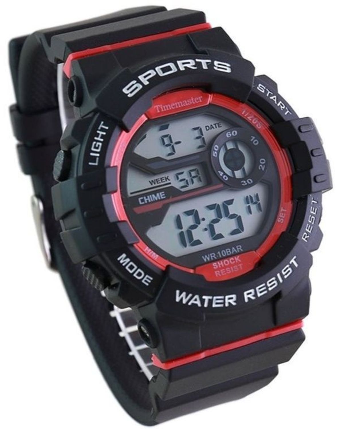 Timemaster Sports 008-10 – dziecięcy zegarek sportowy LCD 10 ATM, czarno-czerwony.jpg
