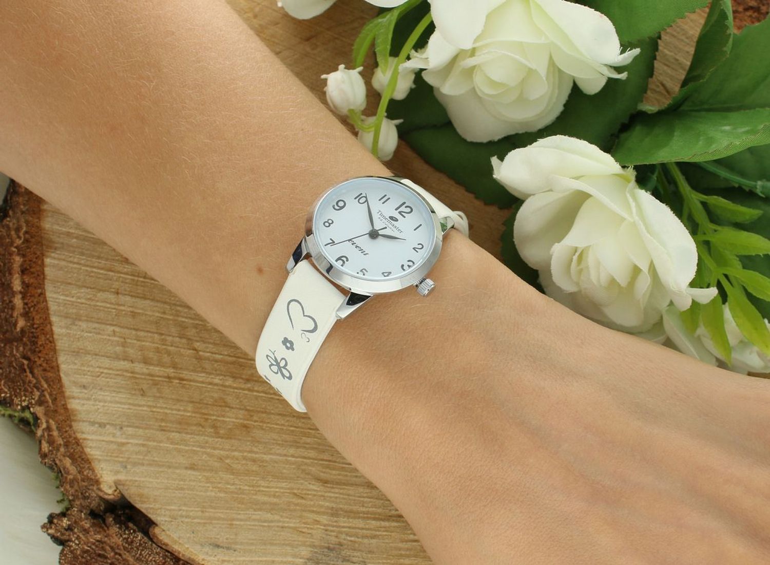 Zegarek Dziecięcy Timemaster 013-1 – Kwarcowy, Biały Pasek z Motywem, Wodoszczelny.jpg