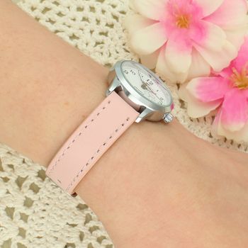 Zegarek komunijny dla dziewczynki Timemaster Event 013-13 – różowy pasek, srebrna koperta, koniczynka 26 mm + pudełko komunijne pink.jpg