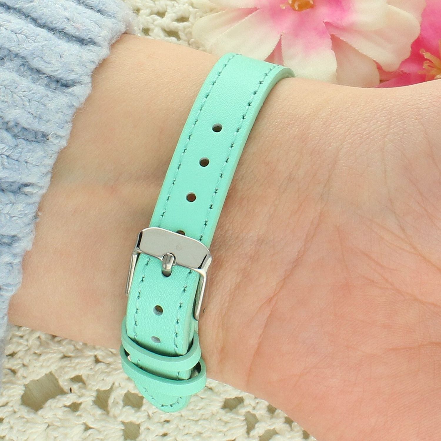 Zegarek dzięciecy Timemaster Event 013-15 – miętowy pasek, srebrna koperta, biała tarcza 26 mm + pudełko Pamiątka Pierwszej Komunii Św..jpg