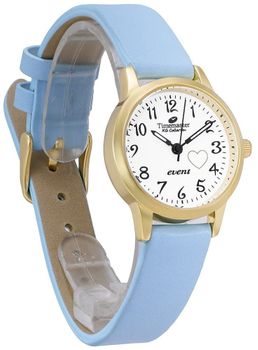 Zegarek dziewczęcy Timemaster Event 013-18 – błękitny pasek, złota koperta, serce na tarczy + pudełko komunijne.jpg