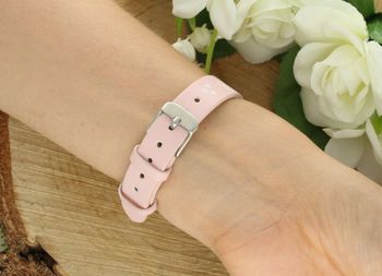 Różowy zegarek dziecięcy Timemaster 013-3 z białą tarczą, dużymi cyframi i skórzanym paskiem. Idealny prezent dla dziewczynki. Wodoszczelność 30M, japoński mechanizm (1).jpg