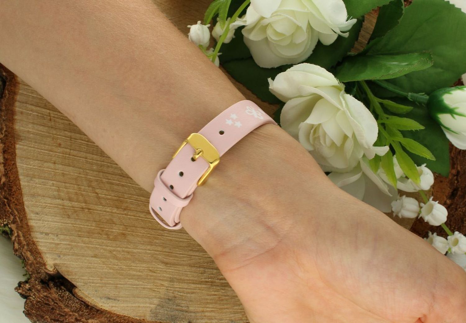 Zegarek dziecięcy Timemaster 013-4 różowy  Pozłacana koperta  Skórzany pasek  30M WR 013-04.jpg