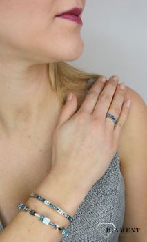 Pierścionek obrączka Swarovski niebieskie kryształy Coeur De Lion 0130400717 (15).JPG