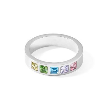 Pierścionek obrączka Swarovski różnokolorowe kryształy Coeur De Lion 0130401580 Piękny pierścionek damski niebieski Swarovski Coeur De Lion.jpg