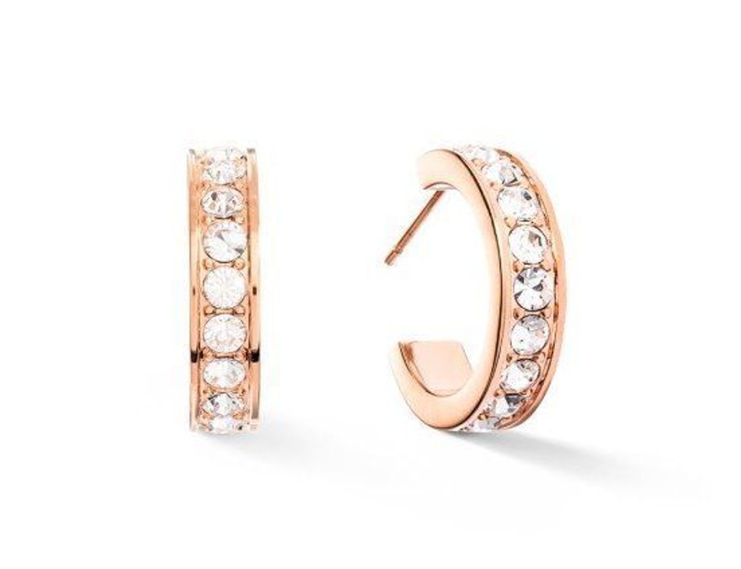 Kolczyki koła z kryształkami Swarovski białe Coeur De Lion 0131211822. Kolczyki koła koloru różowego złota Swarovski białe Coeur De Lion  to biżuteria damska pasująca do każdej stylizacji. COEUR DE LION to nowy.jpg