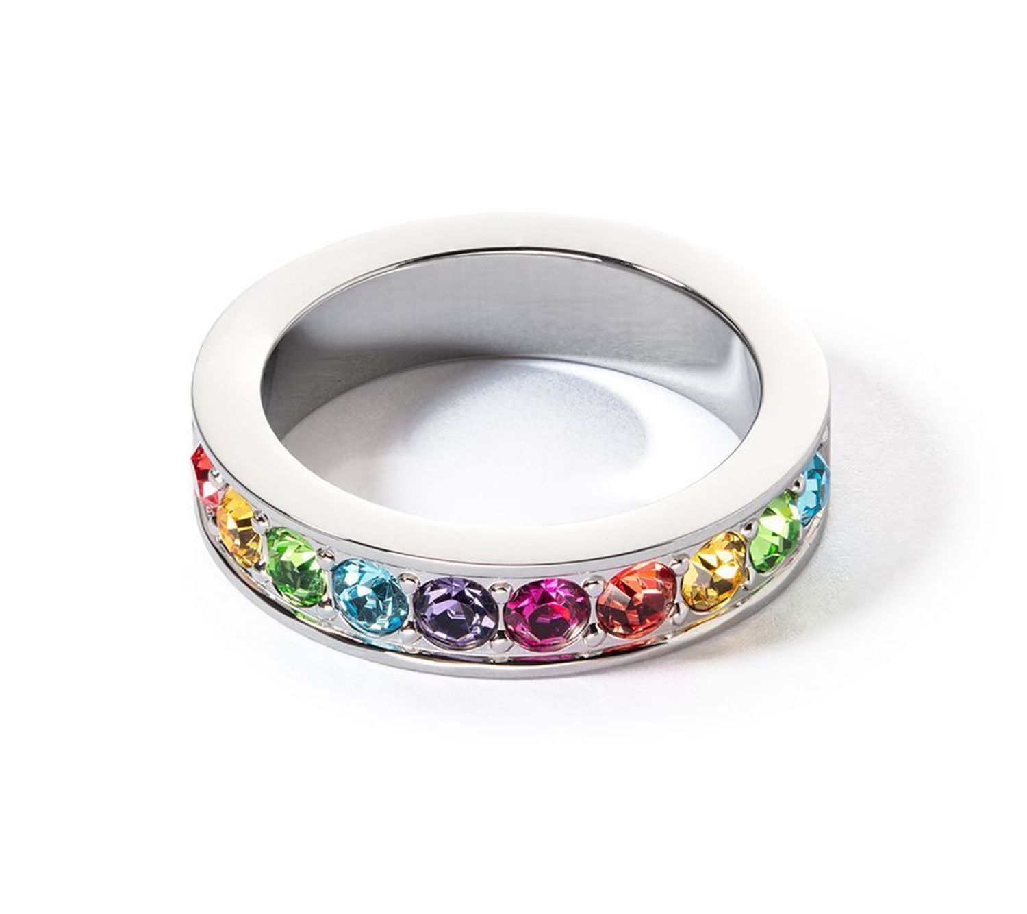 Pierścionek damski Swarovski kolorowe kryształki Coeur De Lion 0131401517. Pierścionek damski kolorowe Swarovski Coeur De Lion to prosta stalowa biżuteria w kolorze srebra wykonana w Niemczech.COEUR DE LION to.jpg