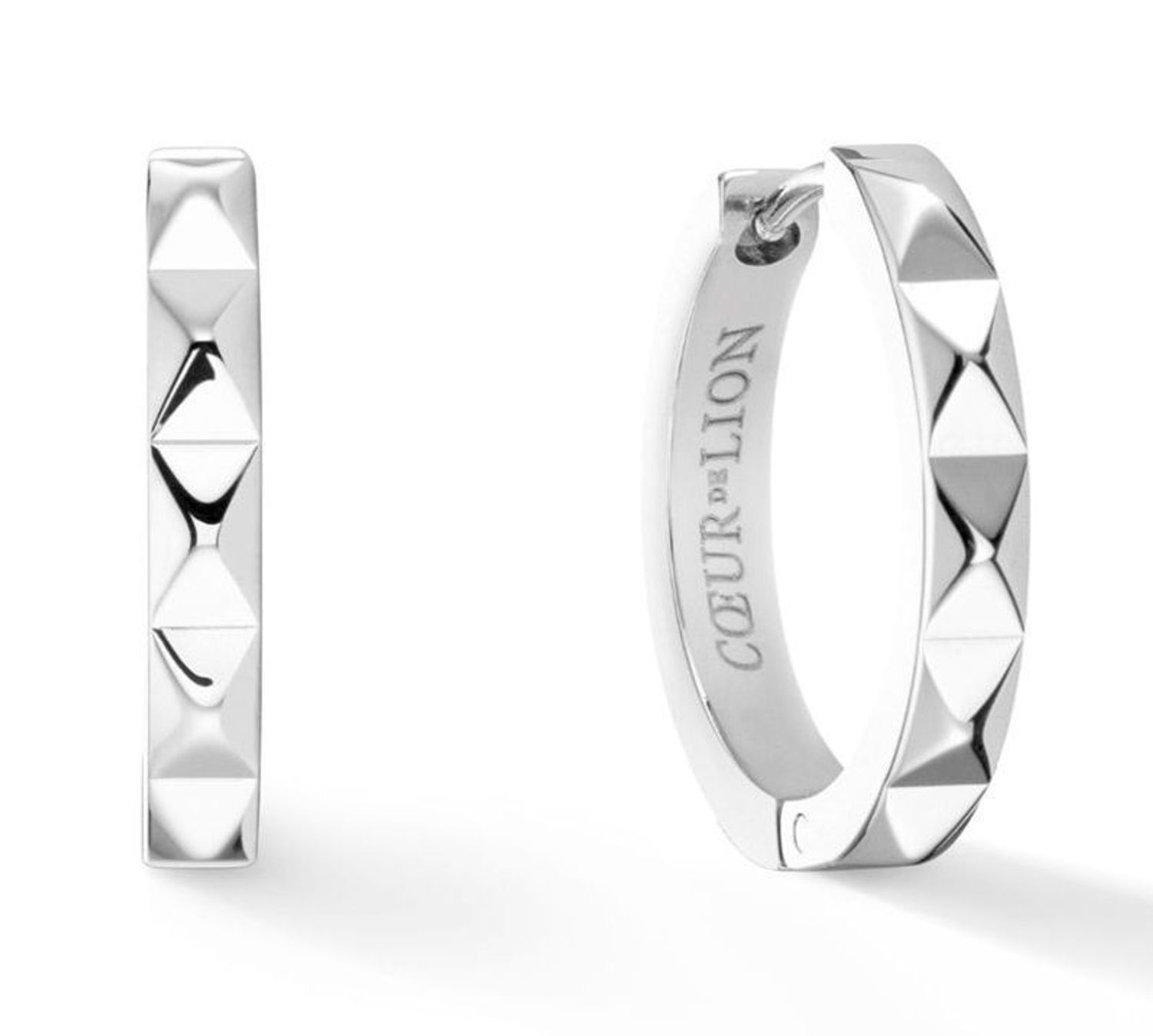 Kolczyki damskie koła Coeur de Lion Spikes srebrne 0135211700. Kolczyki stalowe Coeur de Lion. Kolczyki stalowe koła. Kolczyki damskie na prezent. Kolczyki koła dla kobiety (2).jpg