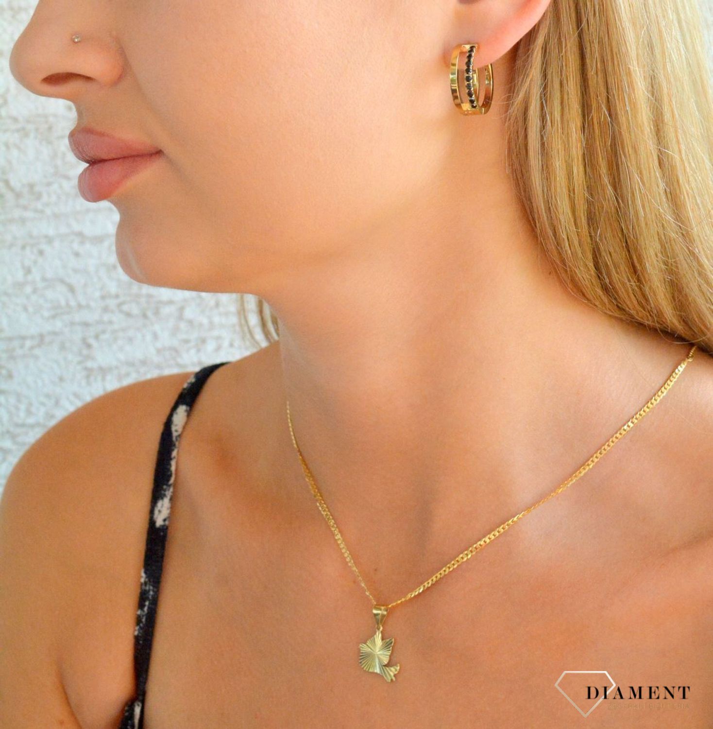 Kolczyki damskie koła Coeur de Lion Spikes złote z cyrkoniami 0136211316.  Kolczyki stalowe Coeur de Lion. Kolczyki stalowe koła. Kolczyki damskie na prezent. Kolczyki koła dla kobiety (1).jpg