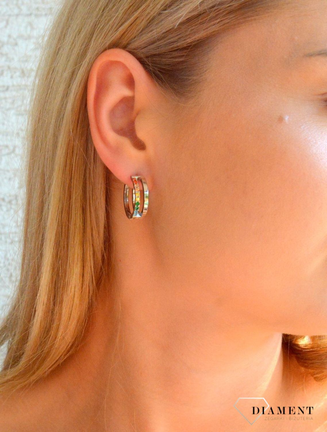 Kolczyki damskie koła Coeur de Lion Eternal Unity srebrne z cyrkoniami 0136211517.jpg