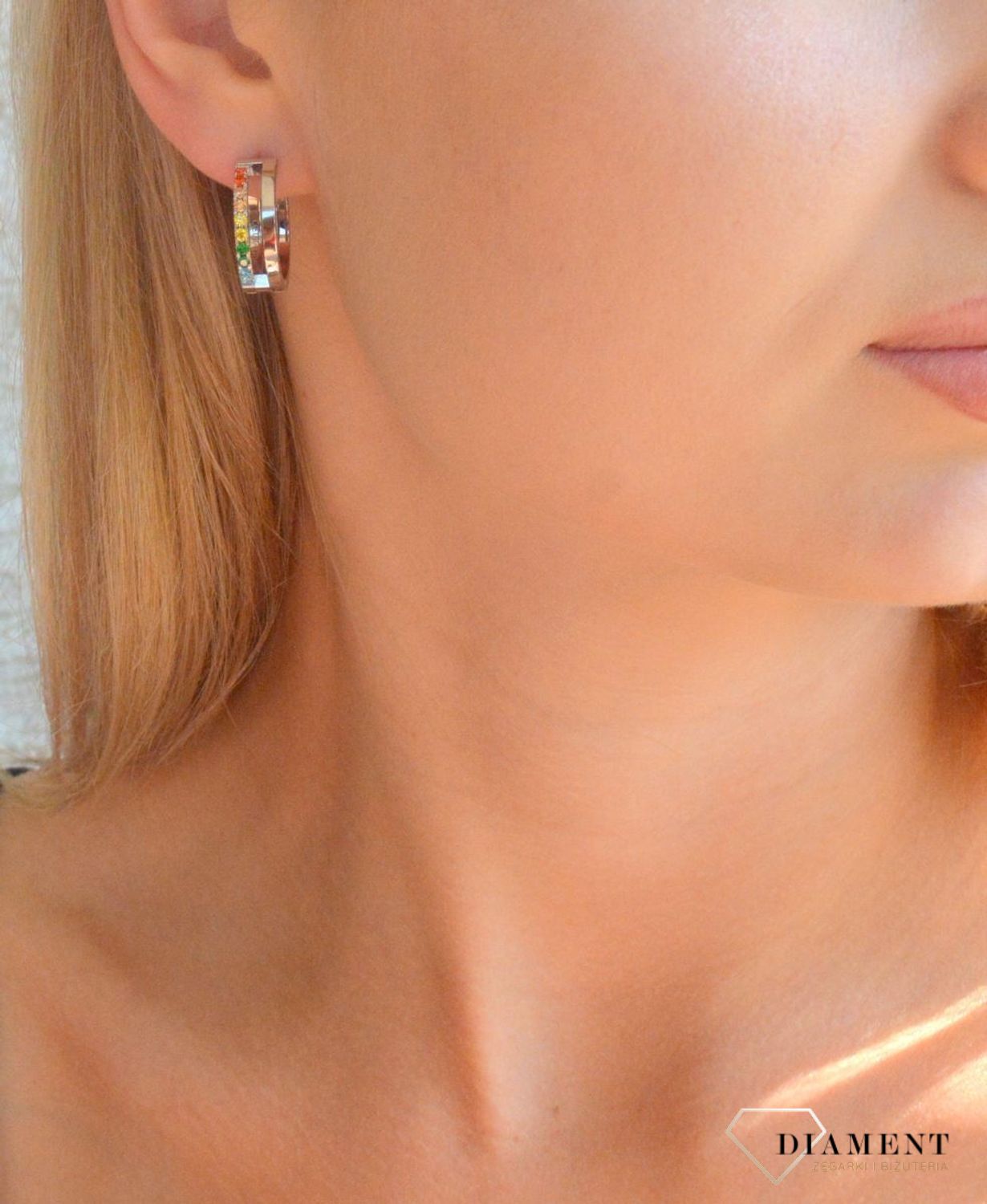 Kolczyki damskie koła Coeur de Lion Eternal Unity srebrne z cyrkoniami 0136211517.jpg