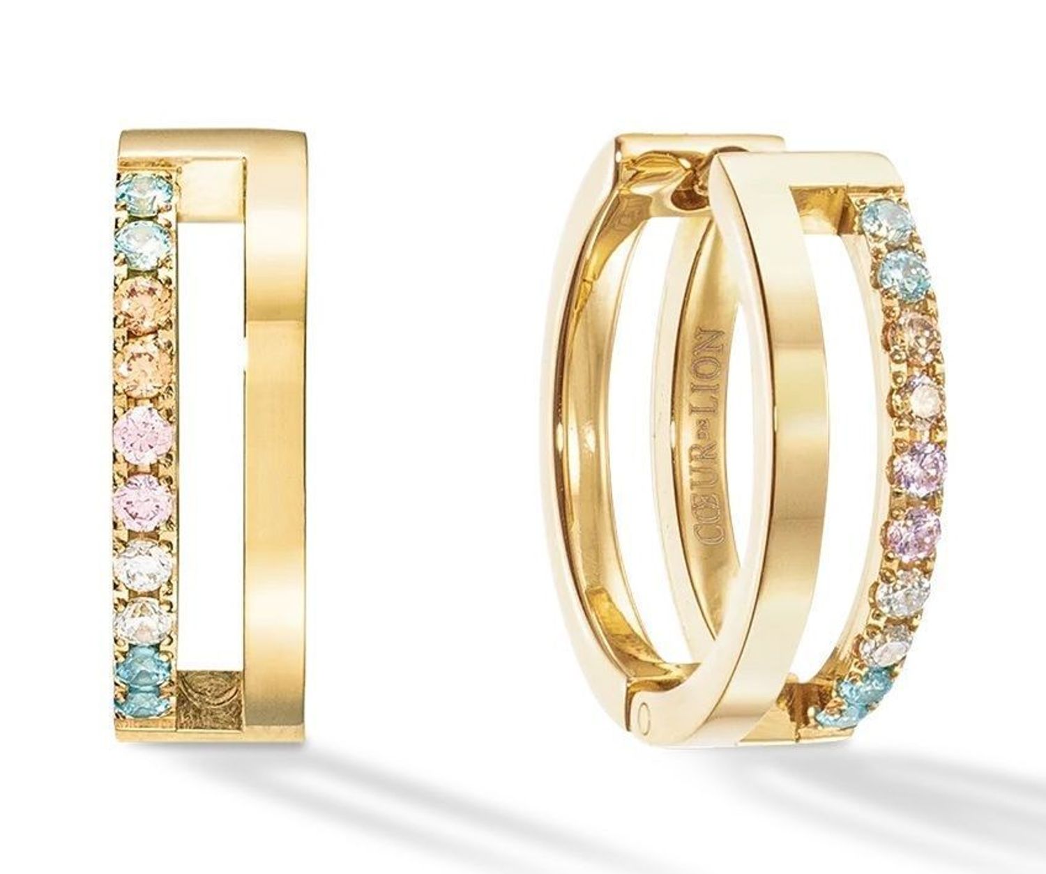 Kolczyki damskie koła Coeur de Lion Eternal Unity złote z cyrkoniami 0136211590.jpg