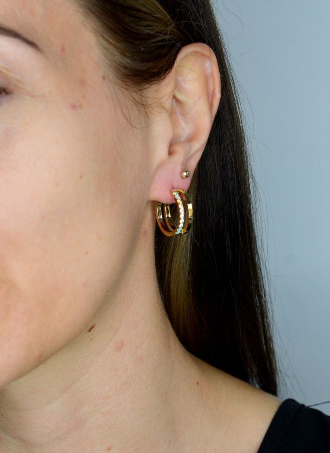 Kolczyki damskie koła Coeur de Lion Eternal Unity złote z cyrkoniami 0136211590.jpg