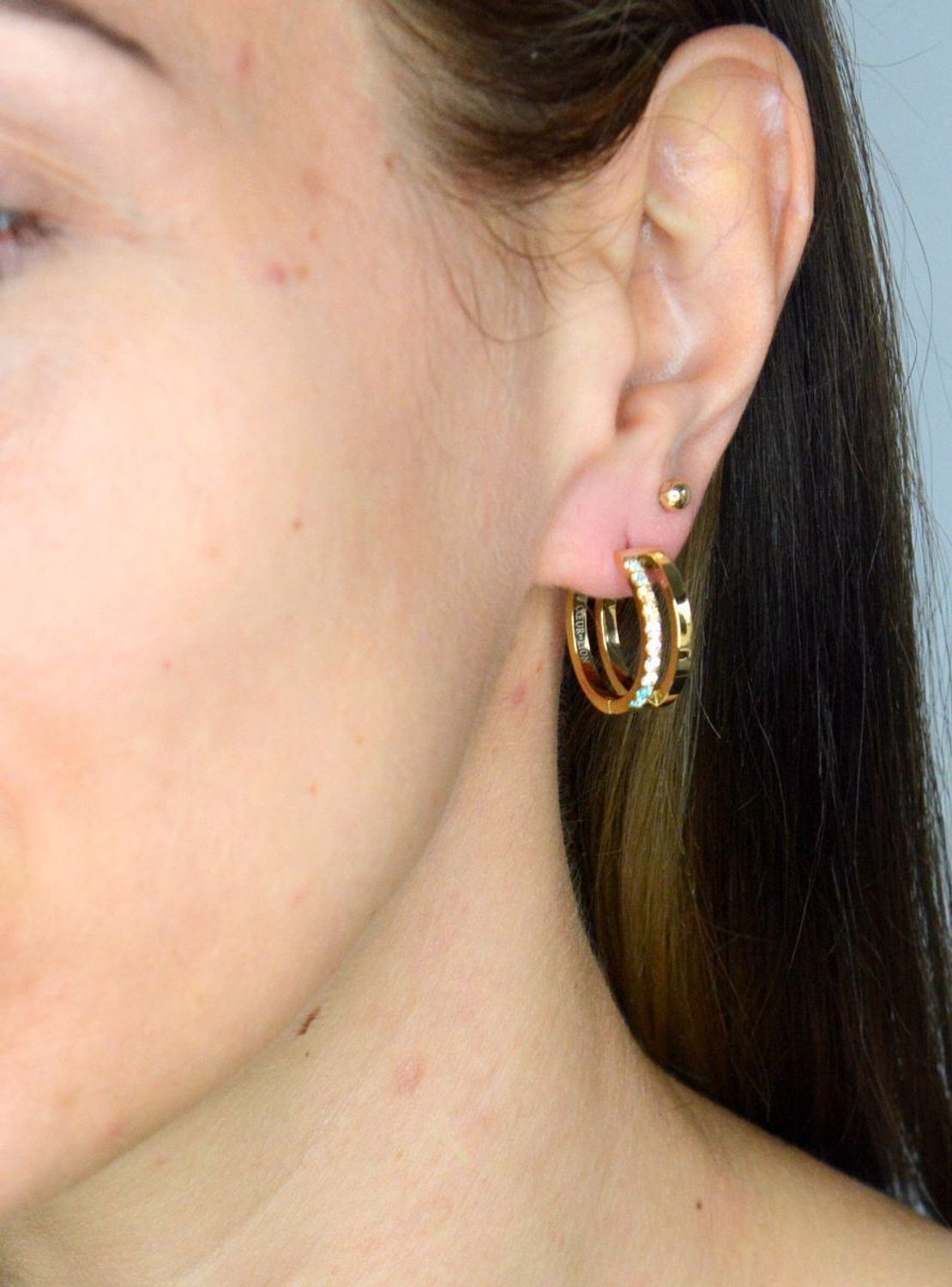 Kolczyki damskie koła Coeur de Lion Eternal Unity złote z cyrkoniami 0136211590.jpg