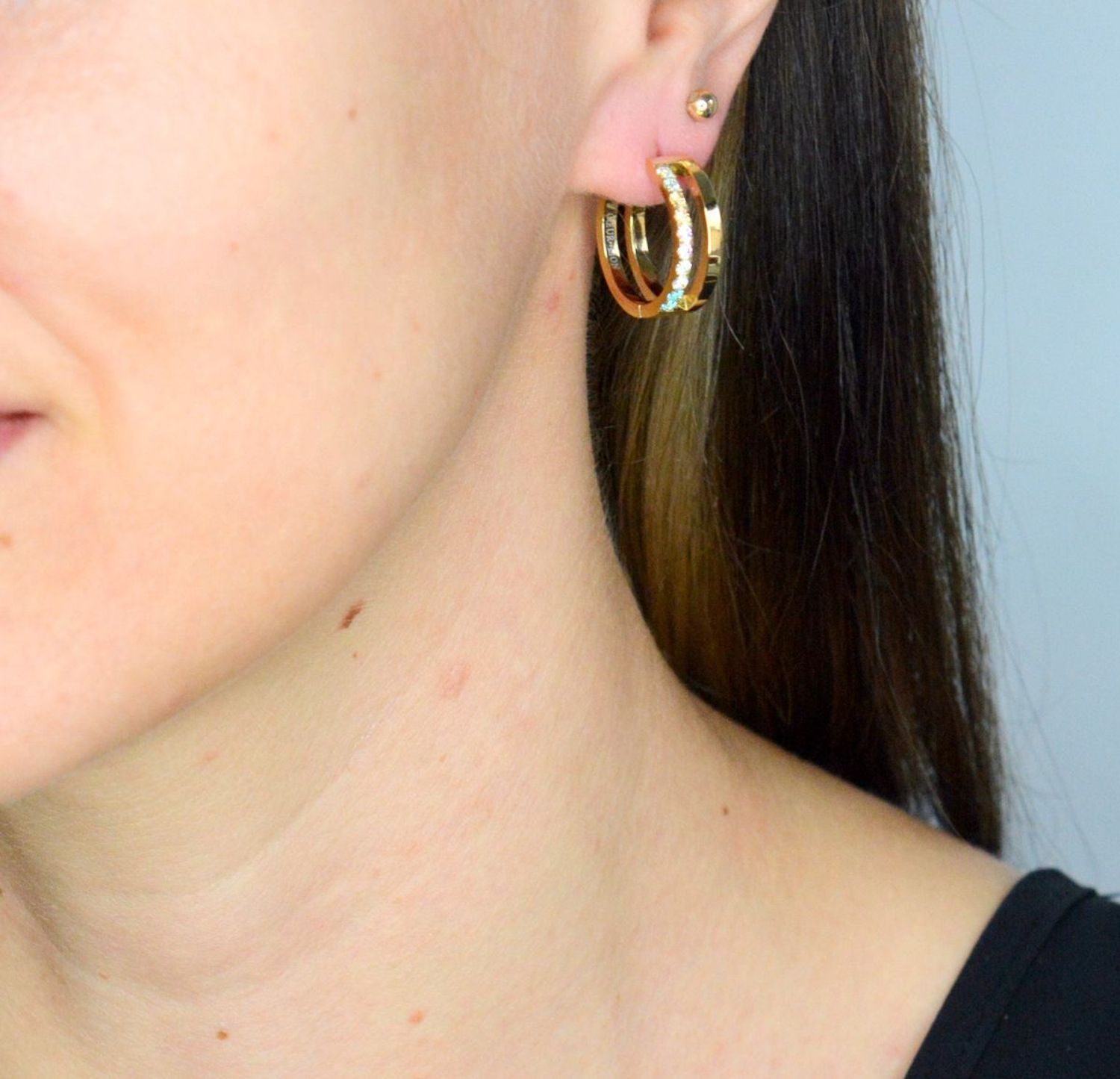 Kolczyki damskie koła Coeur de Lion Eternal Unity złote z cyrkoniami 0136211590.jpg