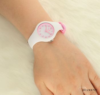 Zegarek dla dziewczynki biały mały ICE Watch 'Różowe cyferki' 015349 ⌚ Zegarki dla dzieci ✓ Wymarzony prezent dla dziecka✓.jpg